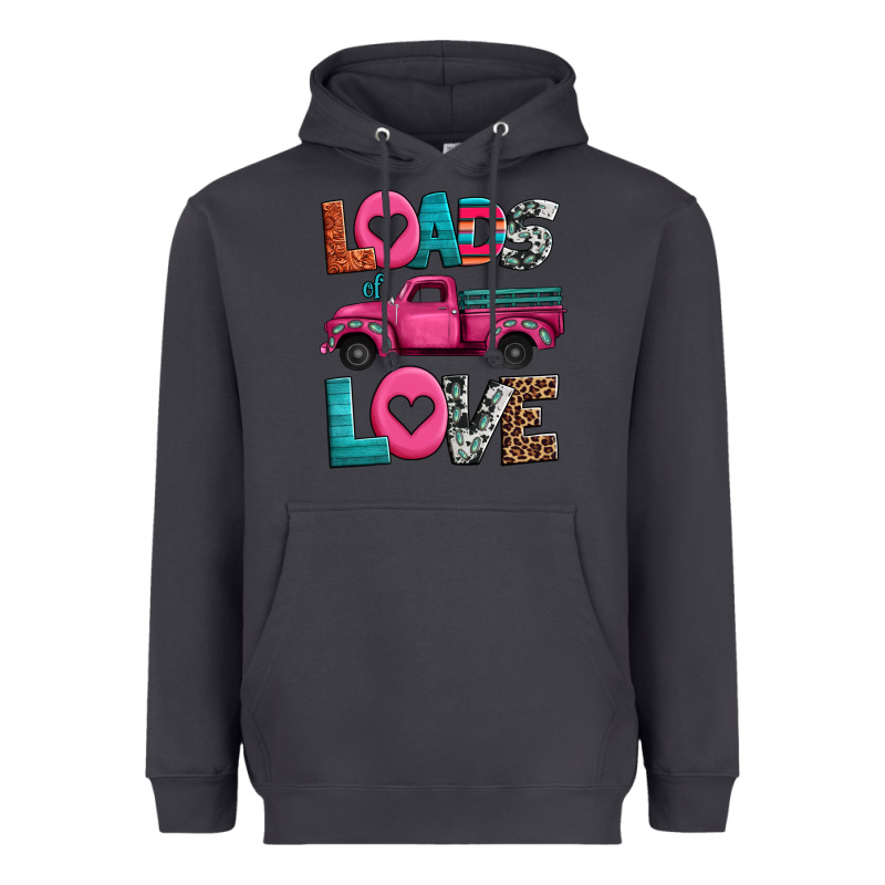 Loads Of Love Valentine's Day Truck Heavyweight Hoodie by Jasminsmagicworld | Teevron