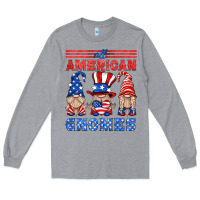 Heather Grey all american gnomes Long Sleeve Tee - HRA Design Shop