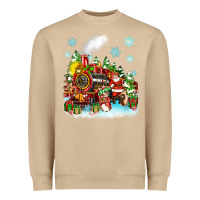 Mushroom christmas santa and friends train Heavyweight Sweatshirt - Zillion Design Studio