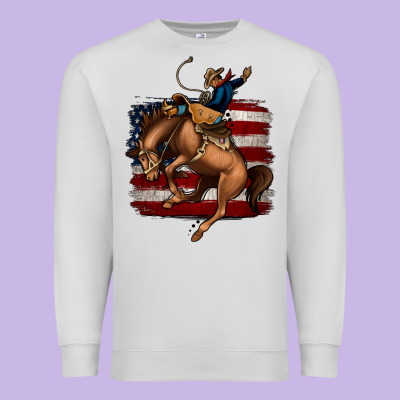 Bucking Bronco Premium Sweatshirt Designed By Jasminsmagicworld
