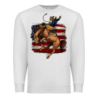 Oatmeal Heather Bucking Bronco Premium Sweatshirt - Jasminsmagicworld