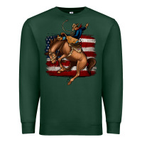 Sports Green Bucking Bronco Premium Sweatshirt - Jasminsmagicworld