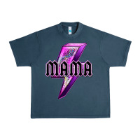 Midnight Navy mama neon leopard lightning bolt Urban Heavy Tee - texasbilliewilder