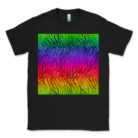 Black colorful tiger seamless pattern Classic Tee - BundleAndBundleShop