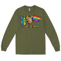 Army Green peace love pride Long Sleeve Tee - CowhideDigitalArt