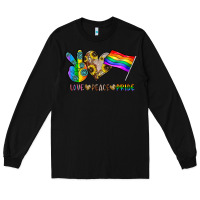 Black peace love pride Long Sleeve Tee - CowhideDigitalArt