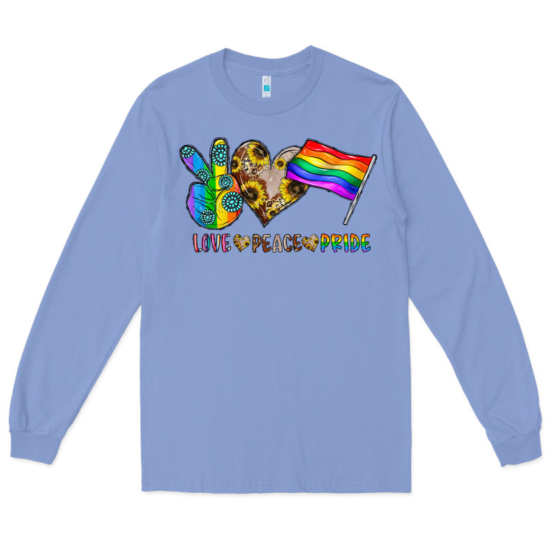 Peace Love Pride Long Sleeve Tee by CowhideDigitalArt | Teevron