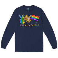 Navy peace love pride Long Sleeve Tee - CowhideDigitalArt