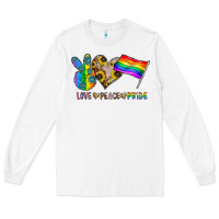 White peace love pride Long Sleeve Tee - CowhideDigitalArt