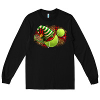 Black Tennis Christmas With Racket And Hat Long Sleeve Tee - FaDigitalArtStudio