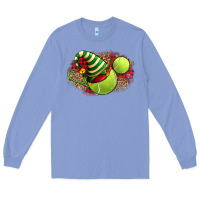 Colony Blue Tennis Christmas With Racket And Hat Long Sleeve Tee - FaDigitalArtStudio