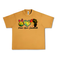 Peanut Butter peace love juneteenth Urban Heavy Tee - BarkalooDesign