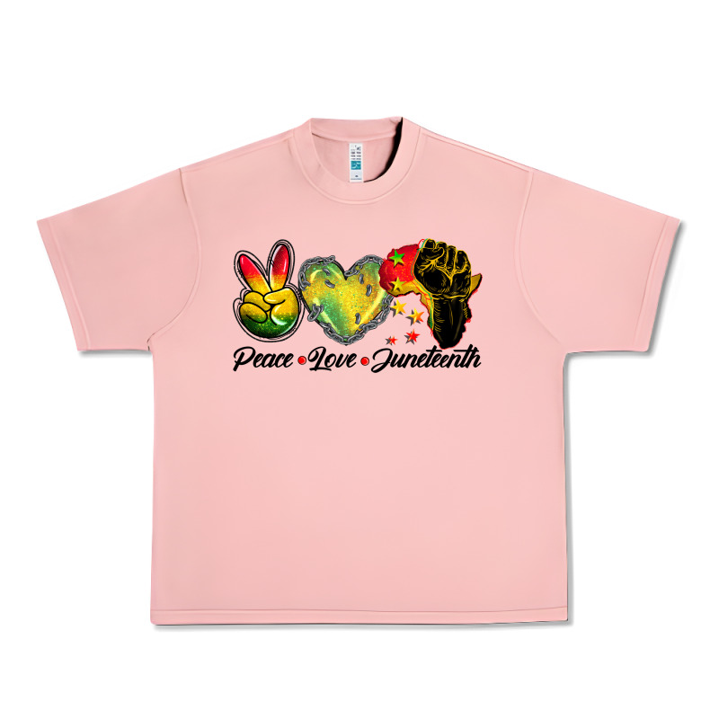 Peace Love Juneteenth Urban Heavy Tee by BarkalooDesign | Teevron