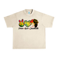 Sandshell peace love juneteenth Urban Heavy Tee - BarkalooDesign