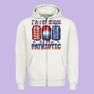 I'm Not Drunk I'm Patriotic Zipper Hoodie Designed By Jahusdesignshop