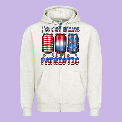 I'm Not Drunk I'm Patriotic Zipper Hoodie Designed By Jahusdesignshop