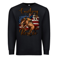 Black Cowboy Up Rodeo Bucking Bronco Premium Sweatshirt - Jasminsmagicworld