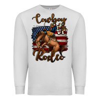Dove Grey Cowboy Up Rodeo Bucking Bronco Premium Sweatshirt - Jasminsmagicworld