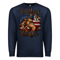 Navy Cowboy Up Rodeo Bucking Bronco Premium Sweatshirt - Jasminsmagicworld