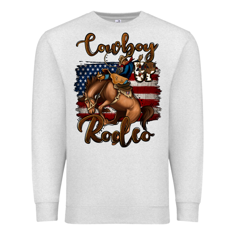 Cowboy Up Rodeo Bucking Bronco Premium Sweatshirt by Jasminsmagicworld | Teevron