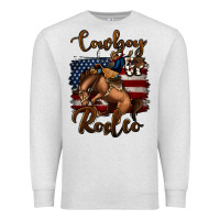 Oatmeal Heather Cowboy Up Rodeo Bucking Bronco Premium Sweatshirt - Jasminsmagicworld