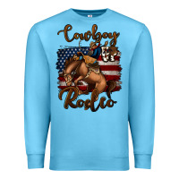 Ocean Blue Cowboy Up Rodeo Bucking Bronco Premium Sweatshirt - Jasminsmagicworld