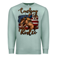 Seafoam Cowboy Up Rodeo Bucking Bronco Premium Sweatshirt - Jasminsmagicworld