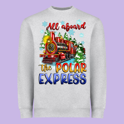 All Aboard The Polar Express Heavyweight Sweatshirt Designed By Zillion Design Studio