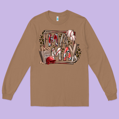 Mama Baseball Long Sleeve Tee Designed By Racoondesign