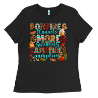 Black bonfires flannels smores Ladies Tee - AdoDesignShop