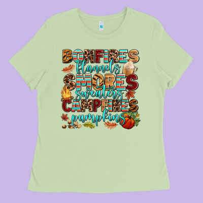 Bonfires Flannels Smores Ladies Tee Designed By Adodesignshop