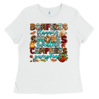 White bonfires flannels smores Ladies Tee - AdoDesignShop