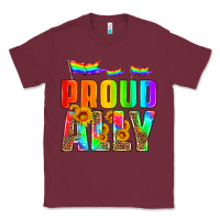 Burgundy proud ally Classic Tee - HRA Design Shop
