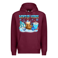 Burgundy winter vibes Premium Hoodie - MaliasSmallBusiness