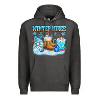 Charcoal Heather winter vibes Premium Hoodie - MaliasSmallBusiness