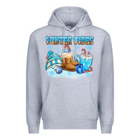 Heather Grey winter vibes Premium Hoodie - MaliasSmallBusiness