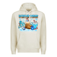 Oatmeal Heather winter vibes Premium Hoodie - MaliasSmallBusiness