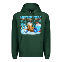 Sports Green winter vibes Premium Hoodie - MaliasSmallBusiness