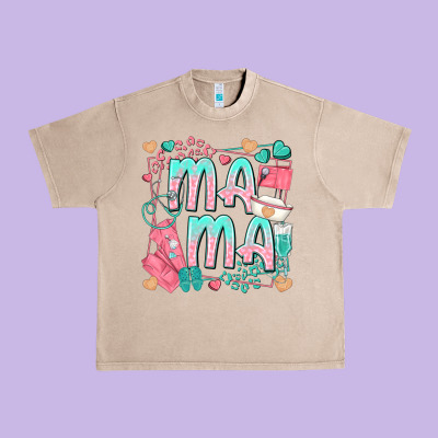 Mama Nurse Urban Heavy Tee Designed By Texasbilliewilder