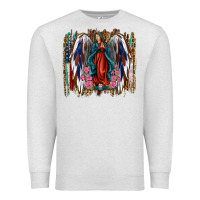 Oatmeal Heather Lady of Guadalupe 4th of july Premium Sweatshirt - Jasminsmagicworld