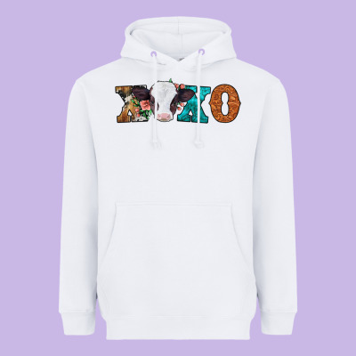 Xoxo Valentines Day Baby Cow Heavyweight Hoodie Designed By Jasminsmagicworld