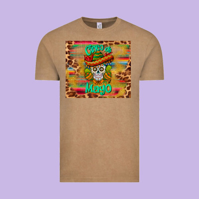 Cinco De Mayo Sombrero Skull Vintage Tee Designed By Barkaloodesign