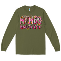 Army Green mama is valentine Long Sleeve Tee - RacoonDesign