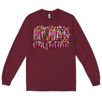 Burgundy mama is valentine Long Sleeve Tee - RacoonDesign