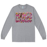 Heather Grey mama is valentine Long Sleeve Tee - RacoonDesign