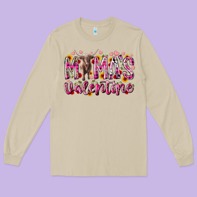 Mama Is Valentine Long Sleeve Tee Designed By Racoondesign