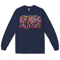 Navy mama is valentine Long Sleeve Tee - RacoonDesign
