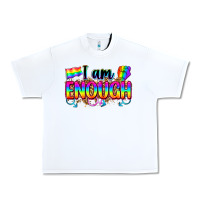 White i am enough Urban Heavy Tee - Zillion Design Studio