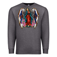 Charcoal Heather Angel Wing Lady of Guadalupe 4th of July Premium Sweatshirt - Jasminsmagicworld