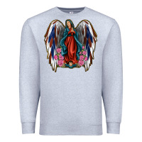 Heather Grey Angel Wing Lady of Guadalupe 4th of July Premium Sweatshirt - Jasminsmagicworld